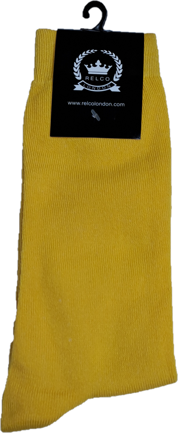Relco Mens 1 Pair Pack Yellow Retro Socks