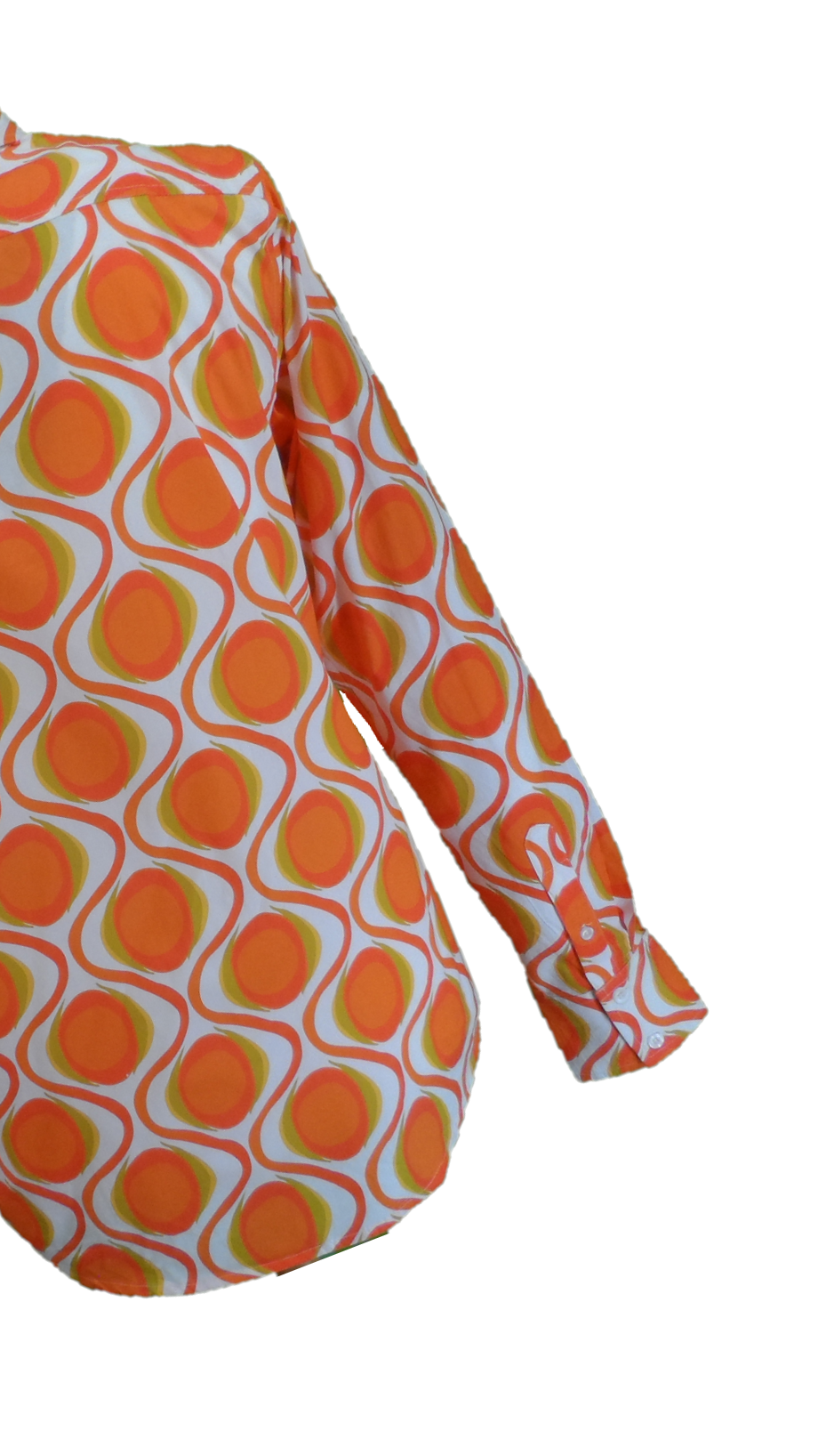 Mazeys Mens 70s Retro Mod Geometric Psychedelic Printed Cotton Shirt
