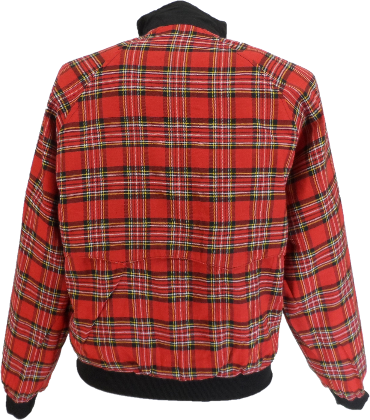 Herre sort/tartan vendbar ventileret klassisk harrington jakke