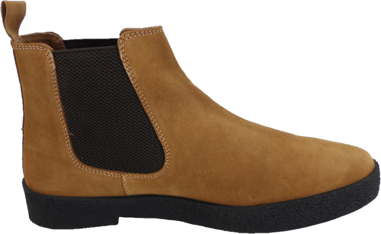 Roamers Mens Real Suede Sand/Tan Retro Chelsea Desert Boots