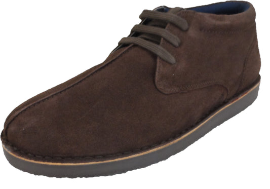 Roamers Brown Center Seam Retro Real Suede Desert Boots