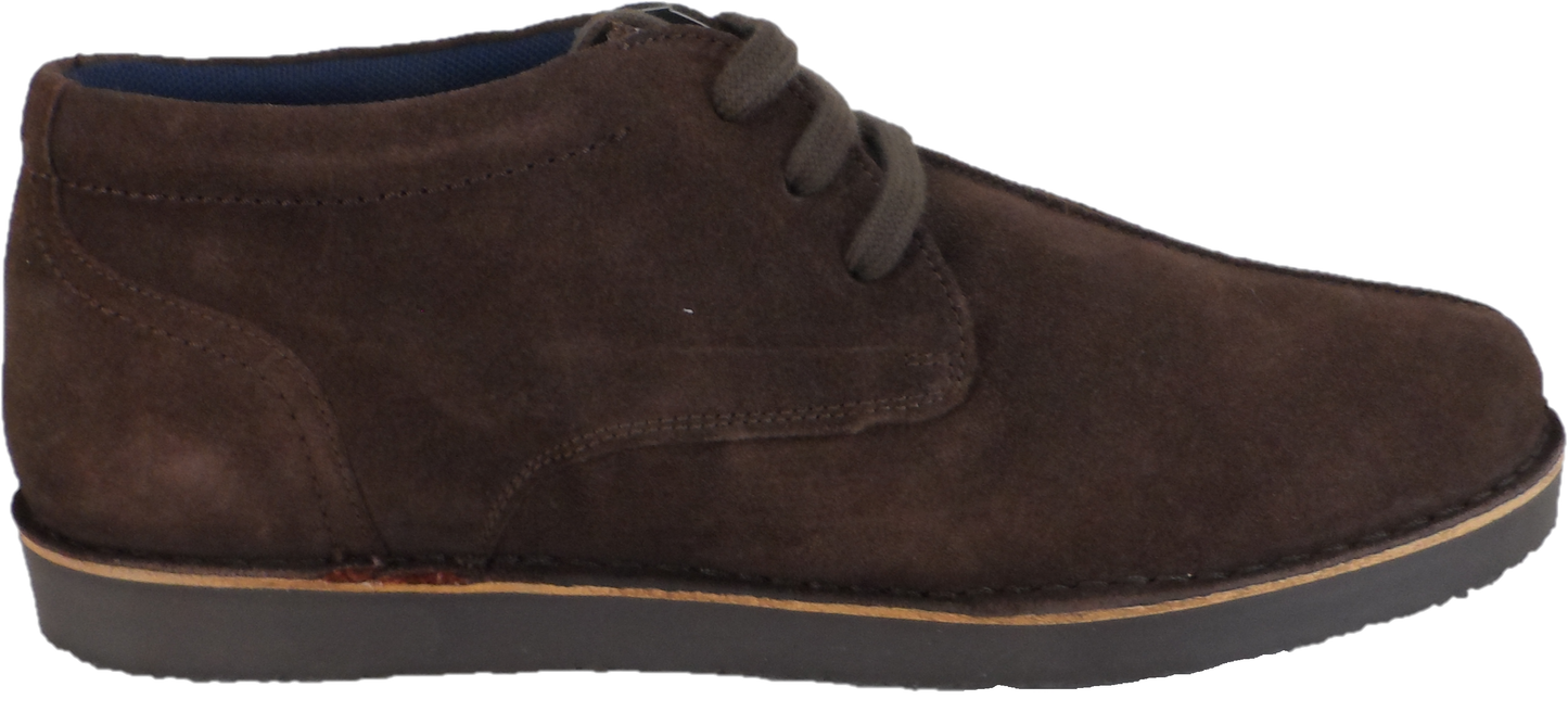 Roamers Brown Center Seam Retro Real Suede Desert Boots