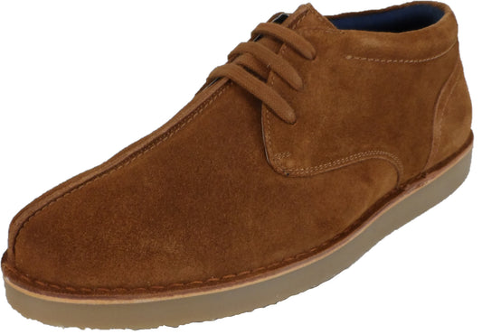 Roamers Tan Center Seam Retro Real Suede Desert Boots