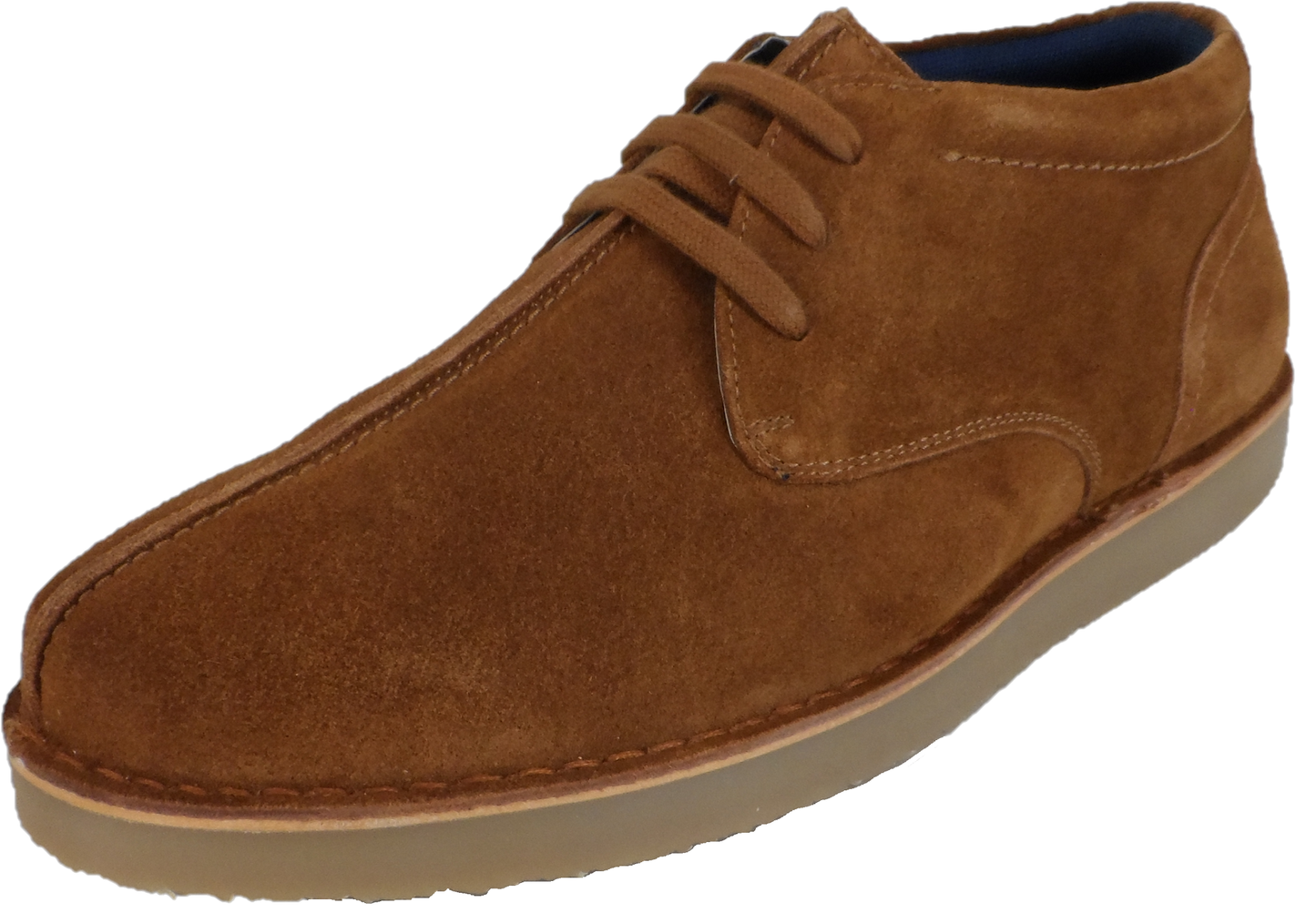 Roamers Tan Center Seam Retro Real Suede Desert Boots