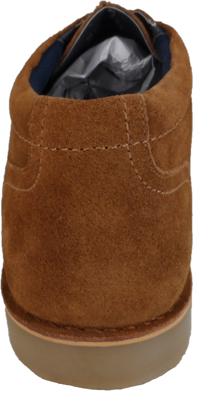 Roamers Tan Center Seam Retro Real Suede Desert Boots