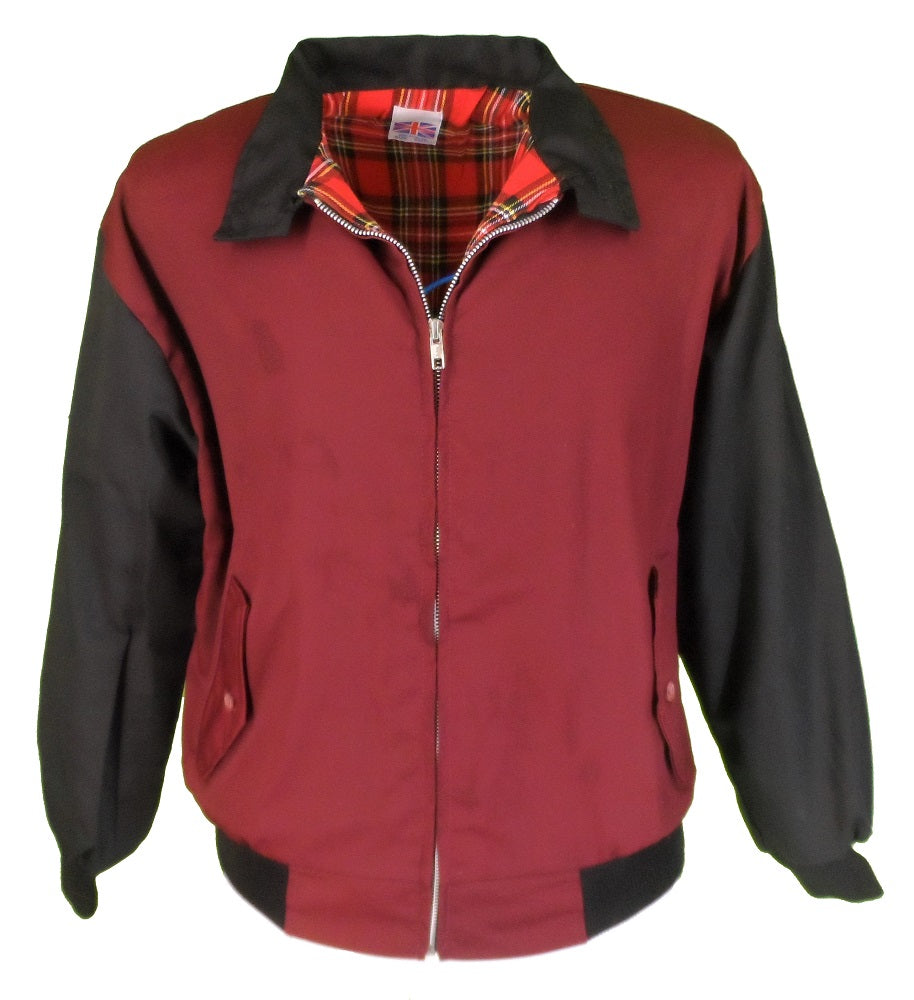 Mens Burgundy & Black 60s 70s Retro Rockabilly  Scooter Jacket