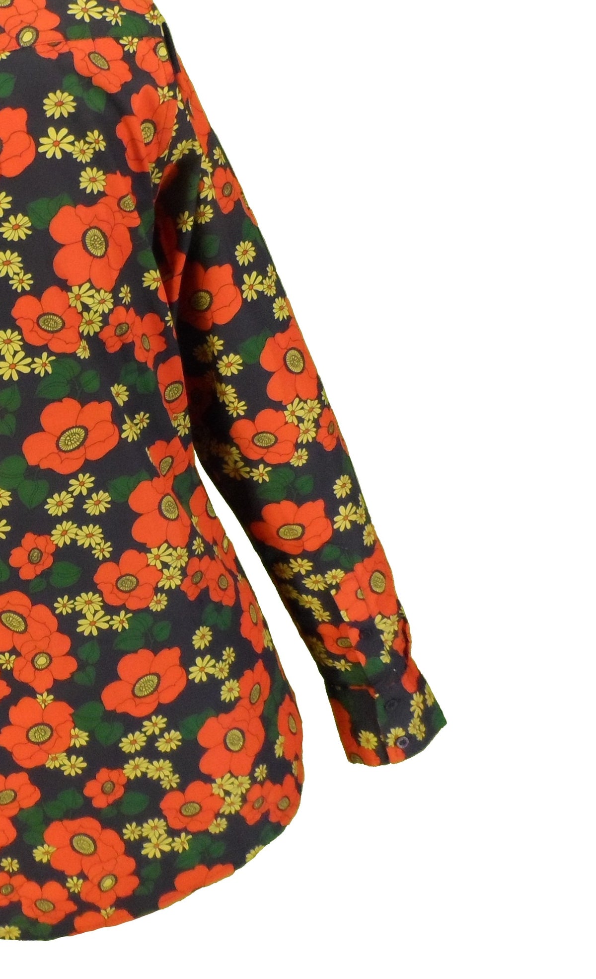 Mazeys Mens Retro Black Floral Poppy Shirt
