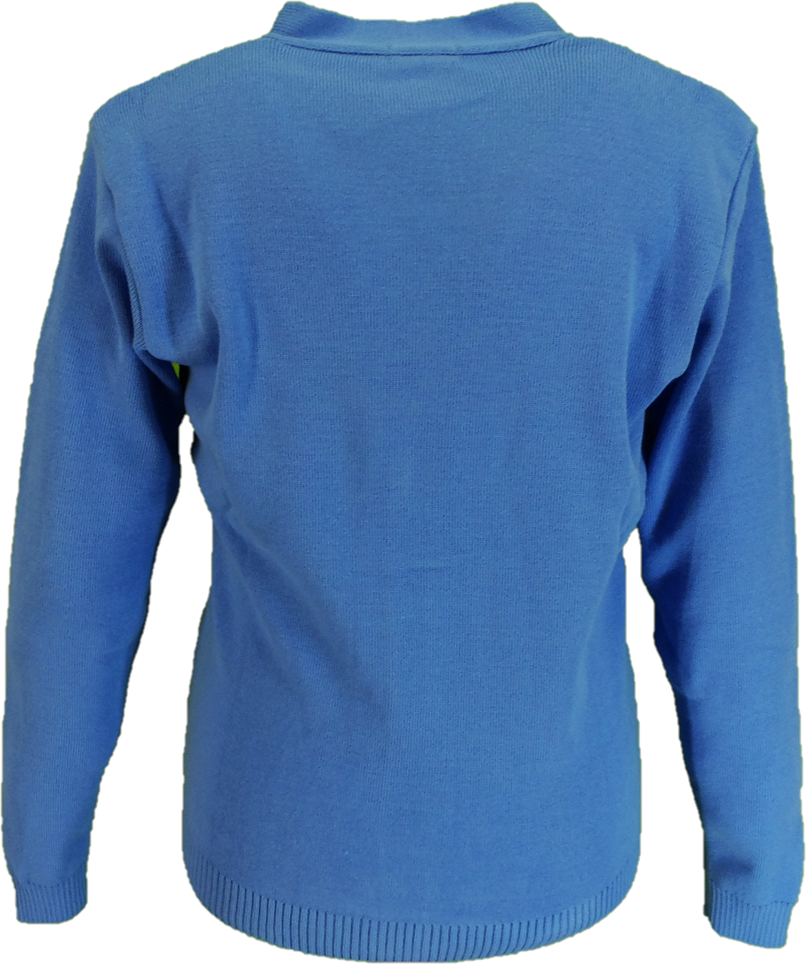 Mens Classic Retro Blue/White Striped Cardigan