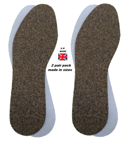 2 Pair Pack of Cork Ready Cut to Size Shoe Insoles