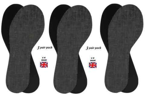 3 Pair Pack of Comfort Ready Cut to Size UK made Shoe Insoles