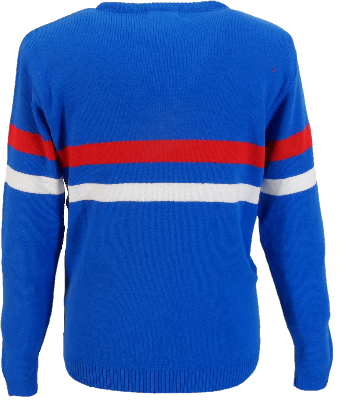 Mazeys Mens Sky Blue Horizontal Stripe Crew Neck Jumper