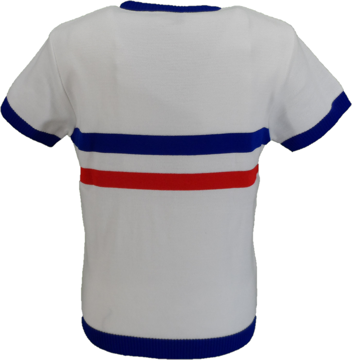 Mazeys Mens White Stripe Ringer Crew Neck T Shirt