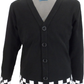 Mazeys Mens Black Classic Checkerboard Trim Cardigan