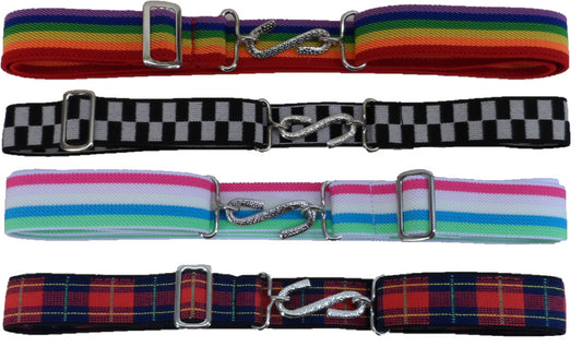 Retro unisex 70s cinturones de serpiente elásticos de 1 pulgada de ancho muchos colores