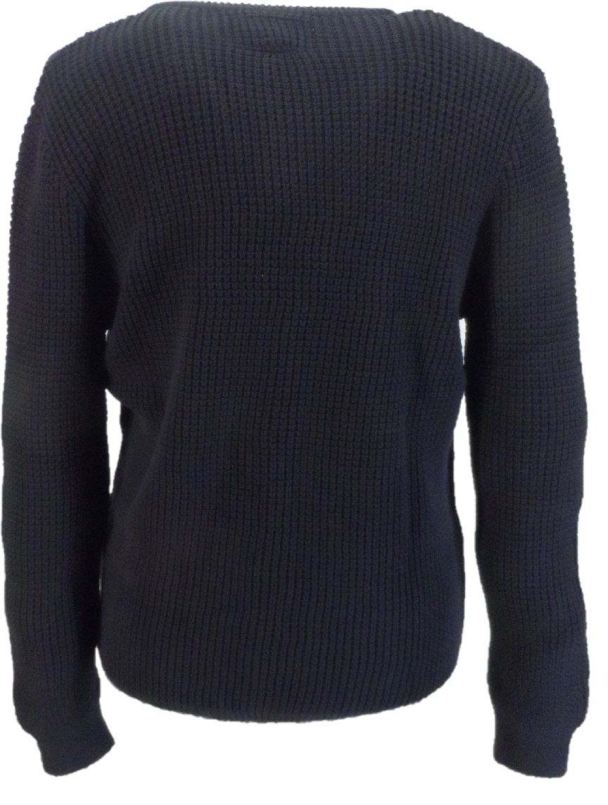 Trojan Classics Retro Waffle Knit Navy Blue Cardigan