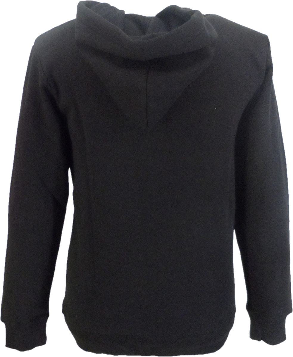 Lambretta Mens Black Stripe Logo Hooded Top