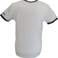 Lambretta Mens White Target Logo Ringer T-Shirt