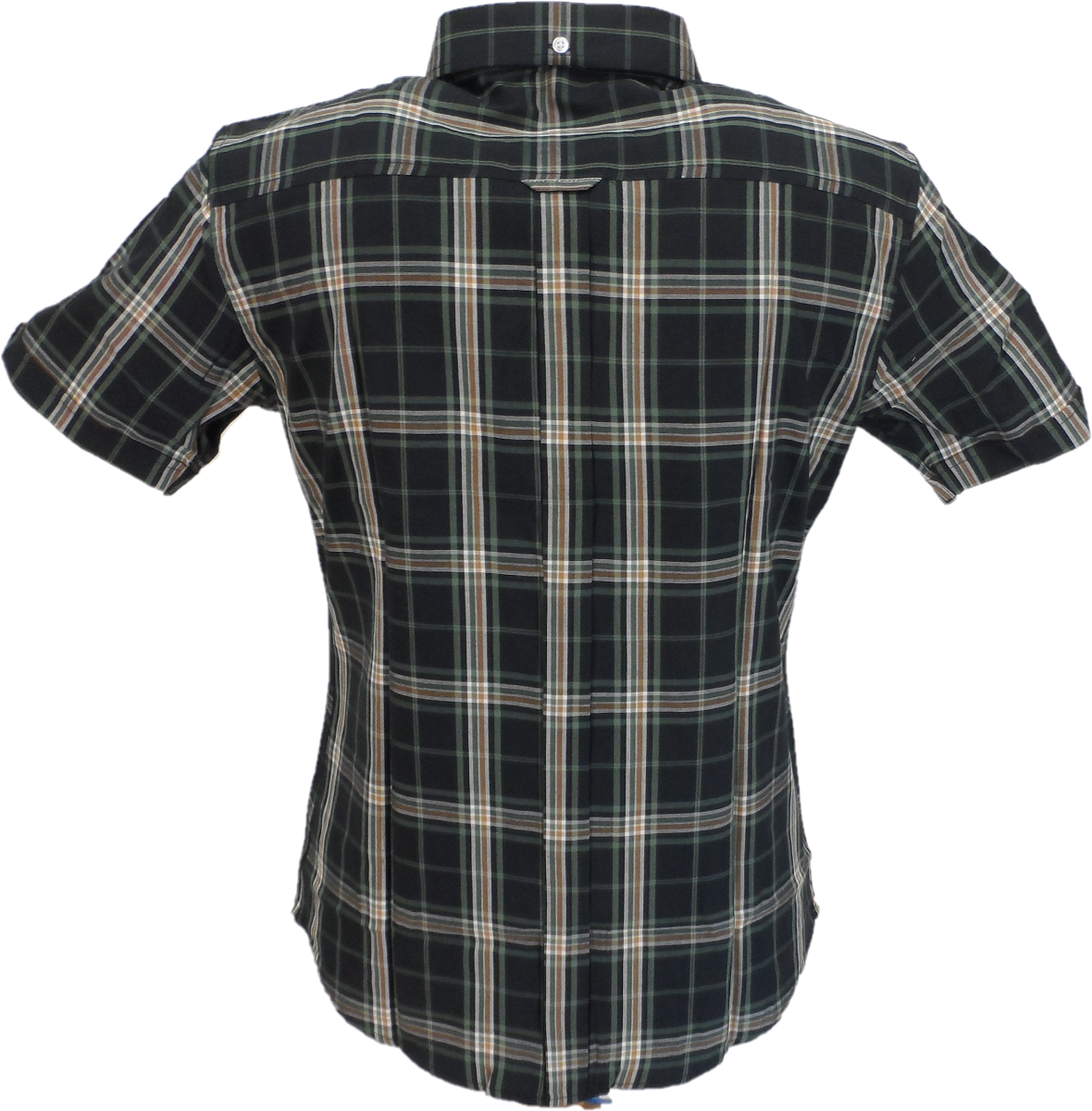 قمصان Relco للسيدات ذات أكمام قصيرة ذات أزرار مربعة باللون الأخضر/الأسود/الخردل
