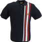 Gabicci Vintage Herren-Strickpoloshirt in Soda-Marineblau