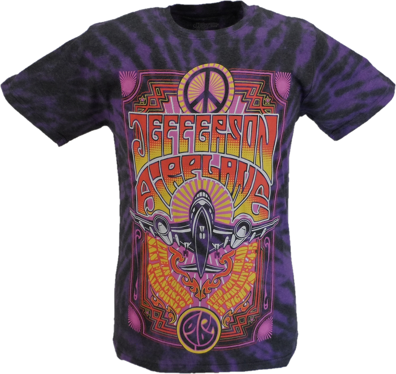 Camiseta oficial de Jefferson Airplane Live in San Francisco para hombre, color morado