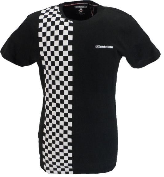 Lambretta Mens Black Checkerboard Retro T Shirt