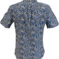 Lambretta Mens White Blue Paisley Short Sleeved Button Down Shirts