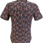 Lambretta Mens Navy Multi Paisley Short Sleeved Button Down Shirts