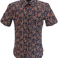 Lambretta Mens Navy Multi Paisley Short Sleeved Button Down Shirts
