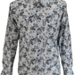 Relco camisas de diseño vintage mod clásico para hombre paisley blanco