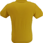 Relco Mens Mustard Retro Patterned Knitted Polo Shirts