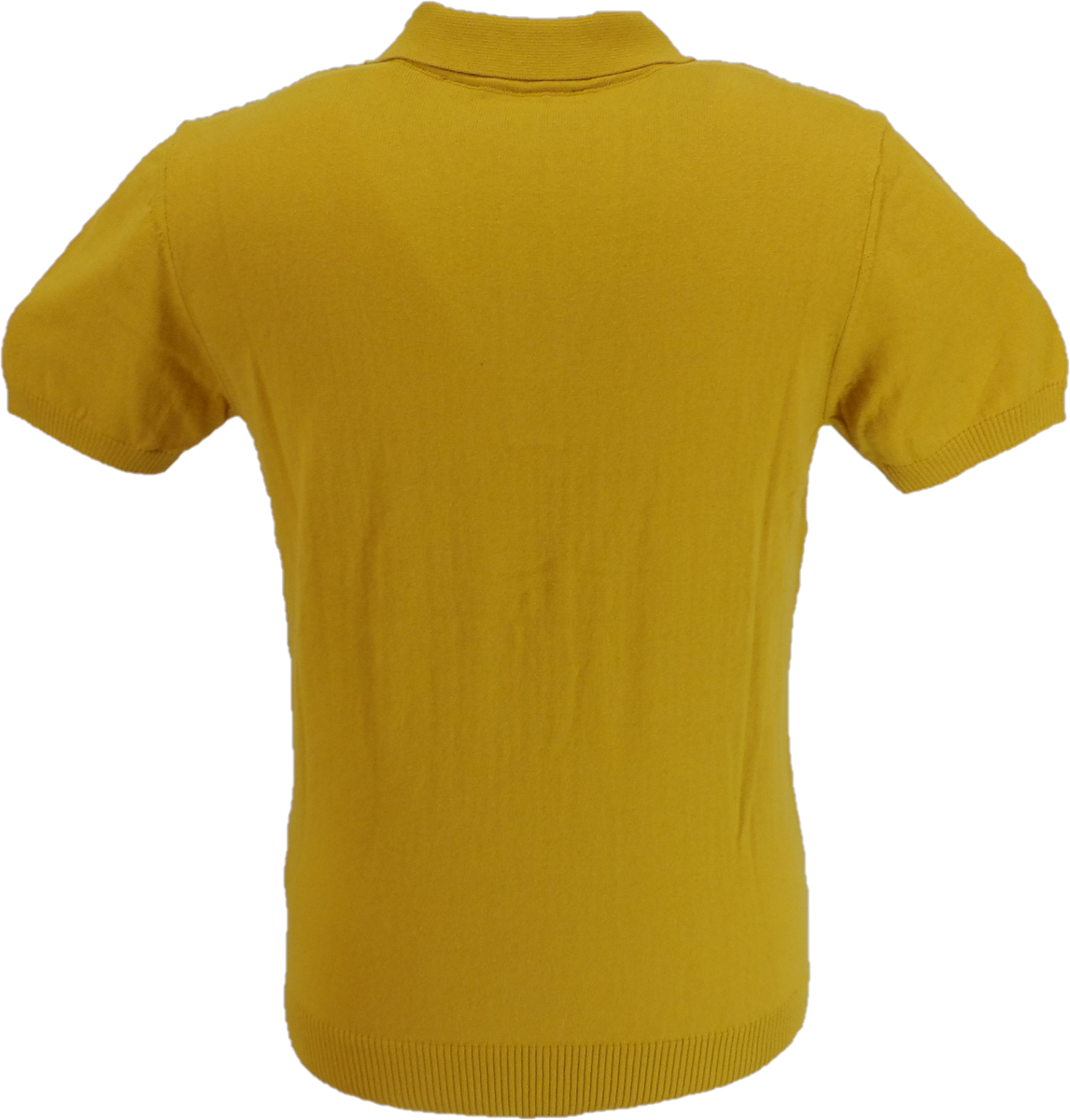 Relco polos tricotés à motifs rétro moutarde pour hommes