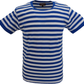 Run & Fly Mens Retro Mod 60s Indie Blue & White Cotton T-Shirt