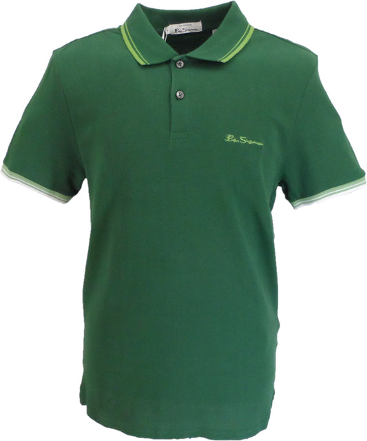 قميص بولو Ben Sherman باللون الأخضر للرجال مصنوع من القطن بنسبة 100%