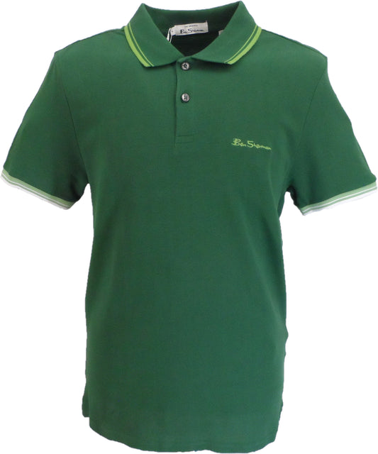 Grünes Signature-Poloshirt aus 100 % Baumwolle von Ben Sherman für Herren