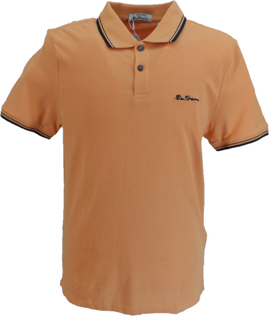 قميص بولو رجالي من Ben Sherman مصنوع من القطن بنسبة 100% باللون البرتقالي النحاسي