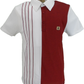 Gabicci Vintage Mens Cream/Red Retro Mod Polo Shirt