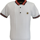 Gabicci Vintage Mens White Canto Textured Knitted Polo Shirt