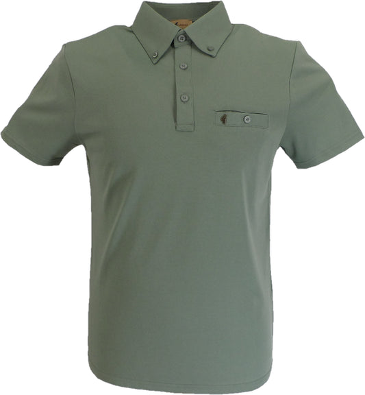 Gabicci Vintage Mens Sage Green Ladro Polo Shirt