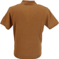 Gabicci Vintage Mens Walnut Brown Geo Striped Knitted Polo Shirt