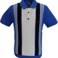 Gabicci Vintage Herren-Strick-Poloshirt mit Thamesblauen Searle-Streifen