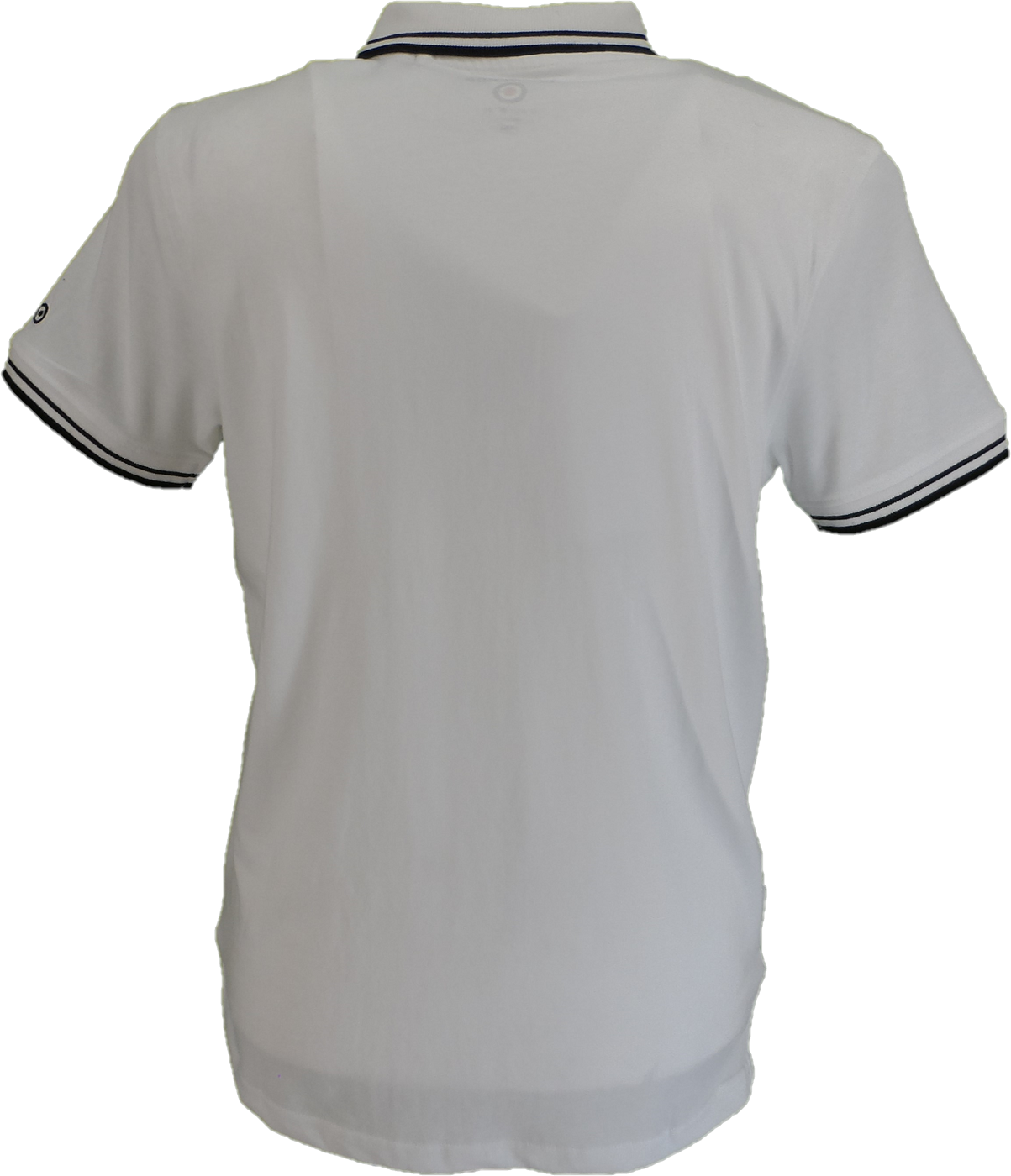 Lambrettaホワイト & ブラック レトロ ツートーン チップ ポロシャツ