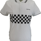 Lambrettaホワイト & ブラック レトロ ツートーン チップ ポロシャツ