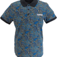 Lambretta Navy Blue Paisley Print Polo Shirts