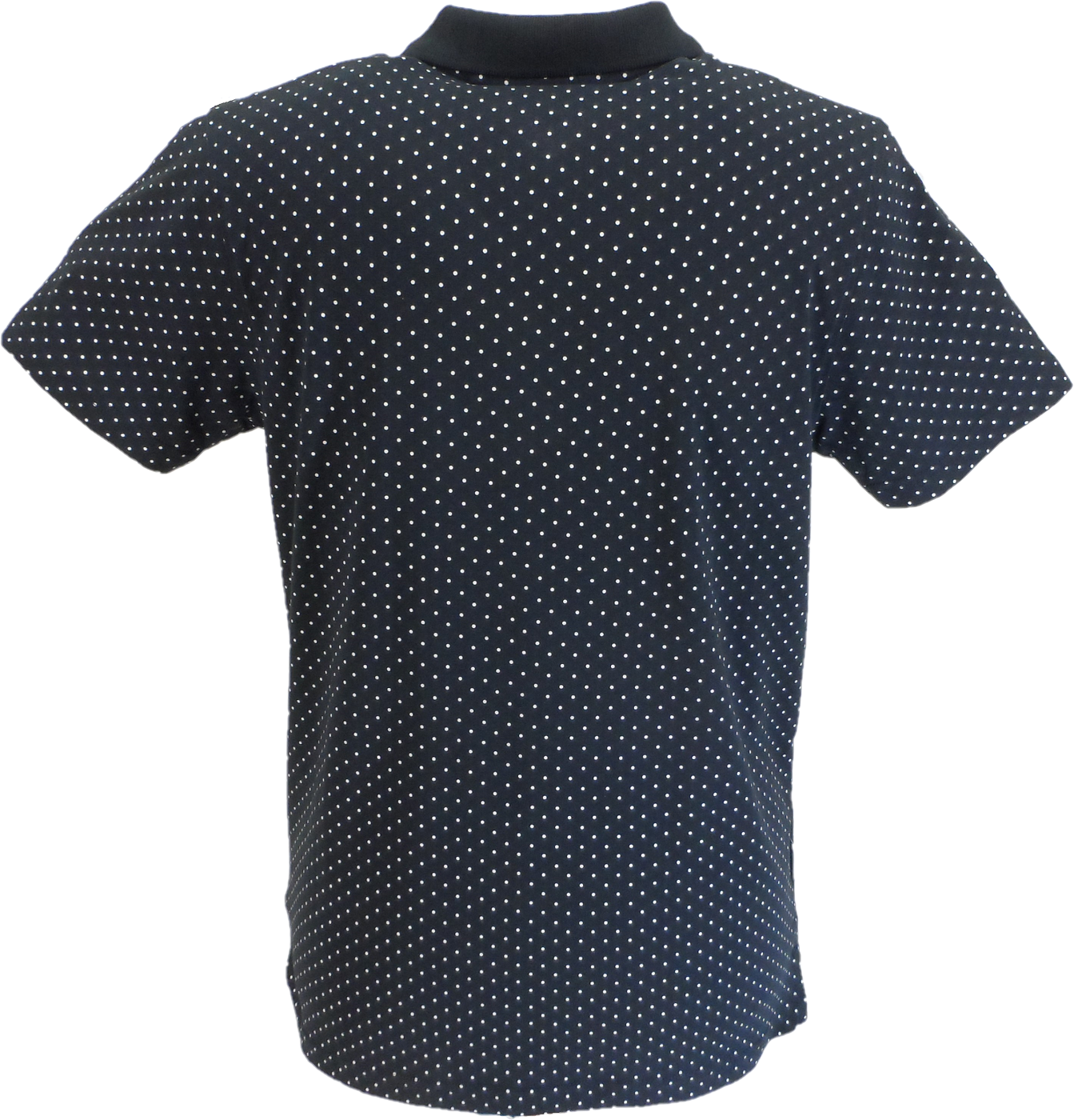 Lambretta Mens Navy/White Polka Dot Print Polo Shirts