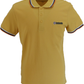 Lambretta Men`s Gold Triple Tipped 100% Cotton Polo Shirts
