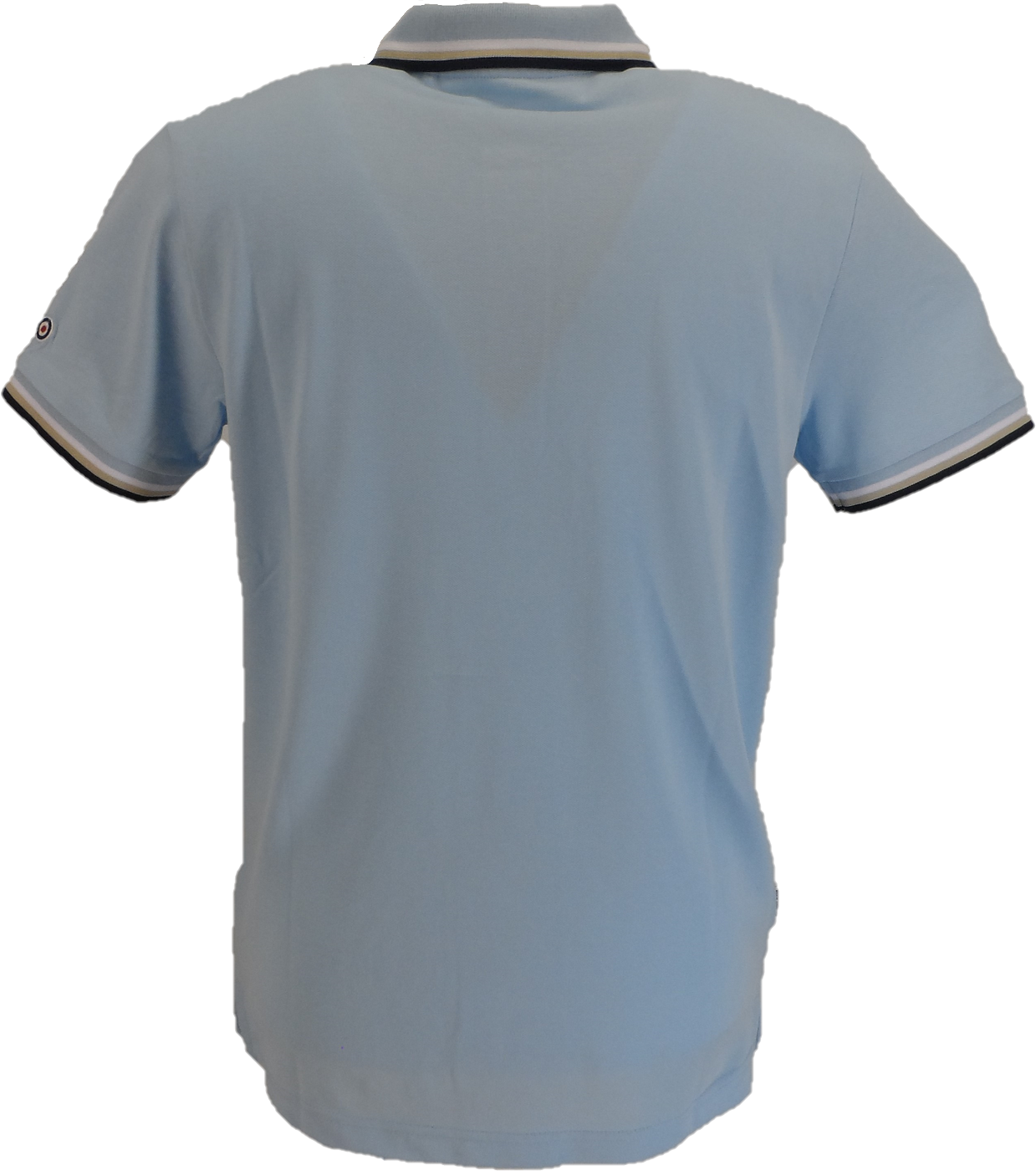Lambretta Men`s Sky Blue Triple Tipped 100% Cotton Polo Shirts