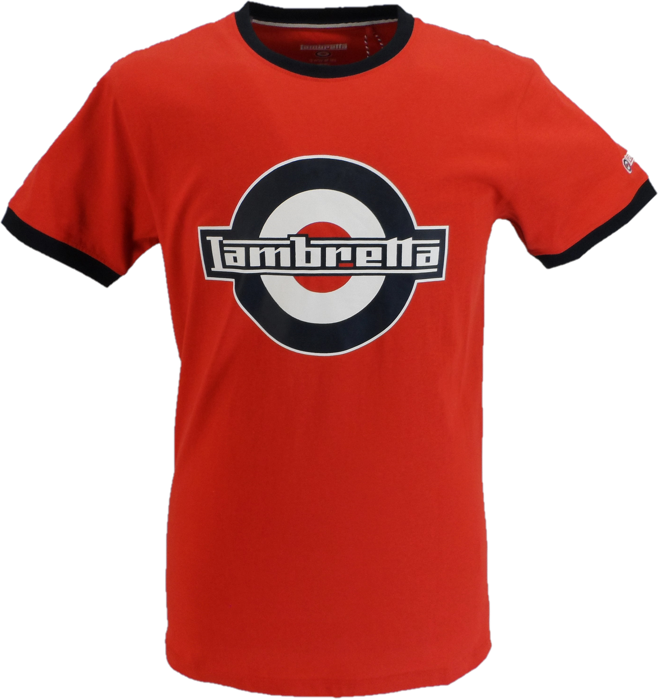 Lambretta Mens Red Target Logo Ringer T-Shirt