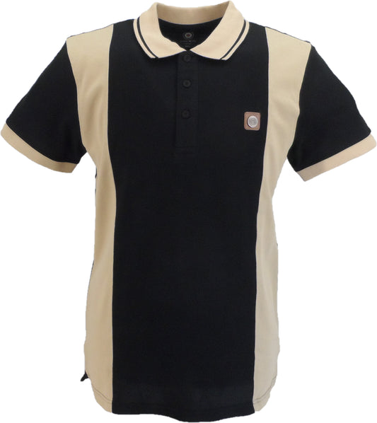 Lambretta Black/Nomad Vintage Panel Polo Shirts