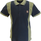 Lambretta Navy/Khaki Vintage Panel Polo Shirts