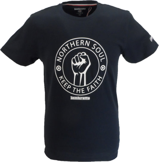 Lambretta Mens Navy Blue Keep the Faith Scooter Retro T Shirt